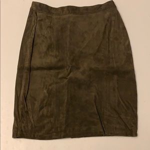 Vintage The Limited Olive Green Suede Skirt Sz 10